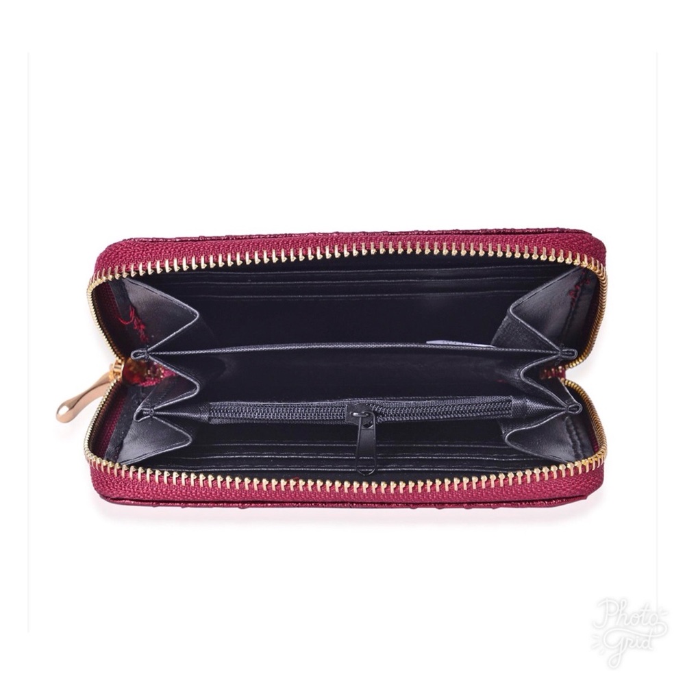 Pink Snake Skin Embossed Faux Leather Wallet - Picture 3 of 3